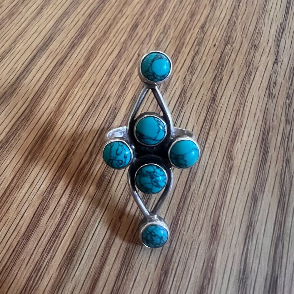 Turquoise & Silver ring - Picture 3 of 4